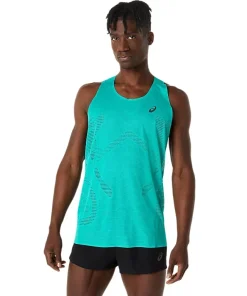 Alternative view of Asics Metarun Singlet - Wave Teal